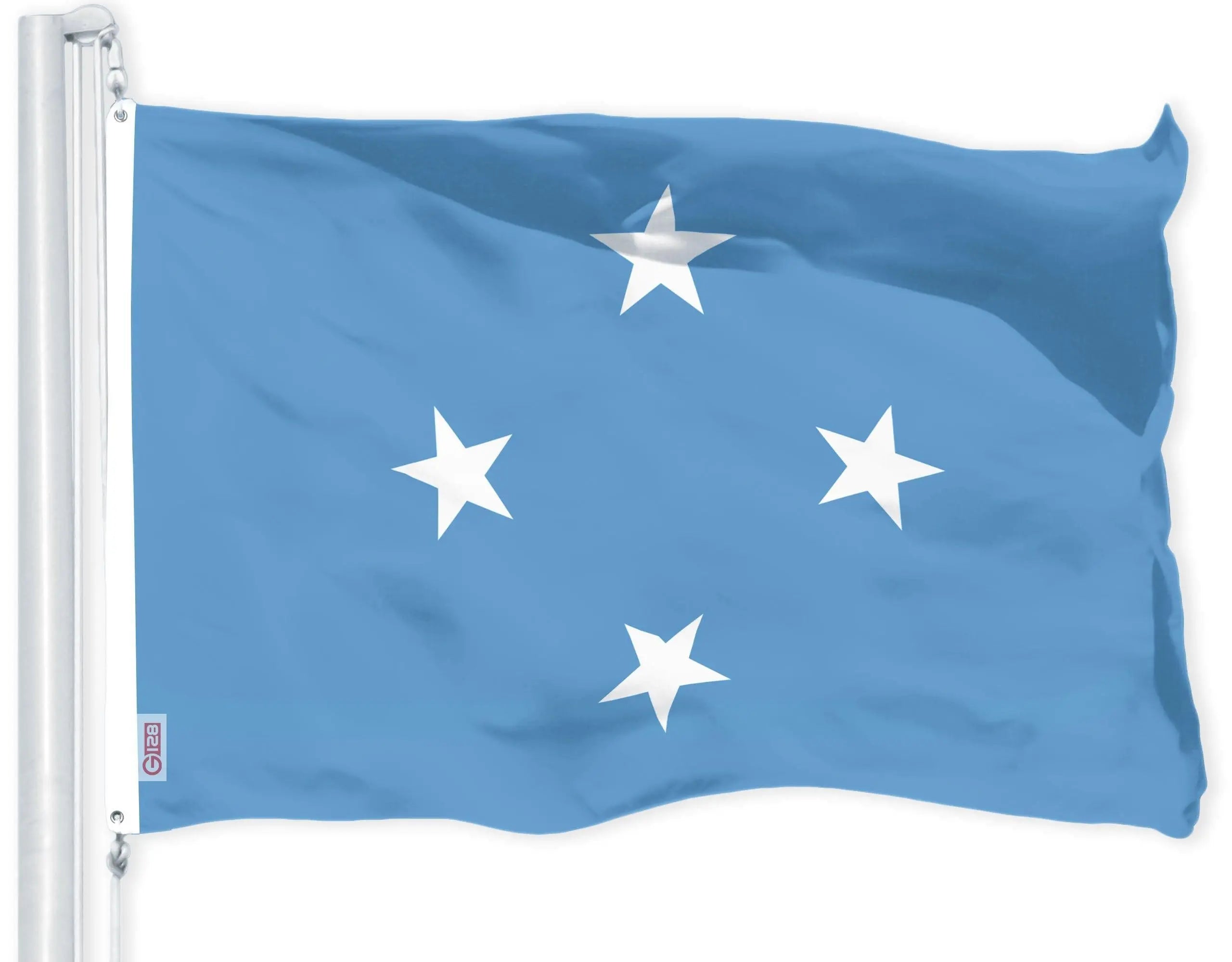 G128 Combo Pack: American USA Flag 3x5 Ft & Micronesia Micronesian Flag | Both LiteWeave Pro Series Printed 150D Polyester, Brass Grommets G128