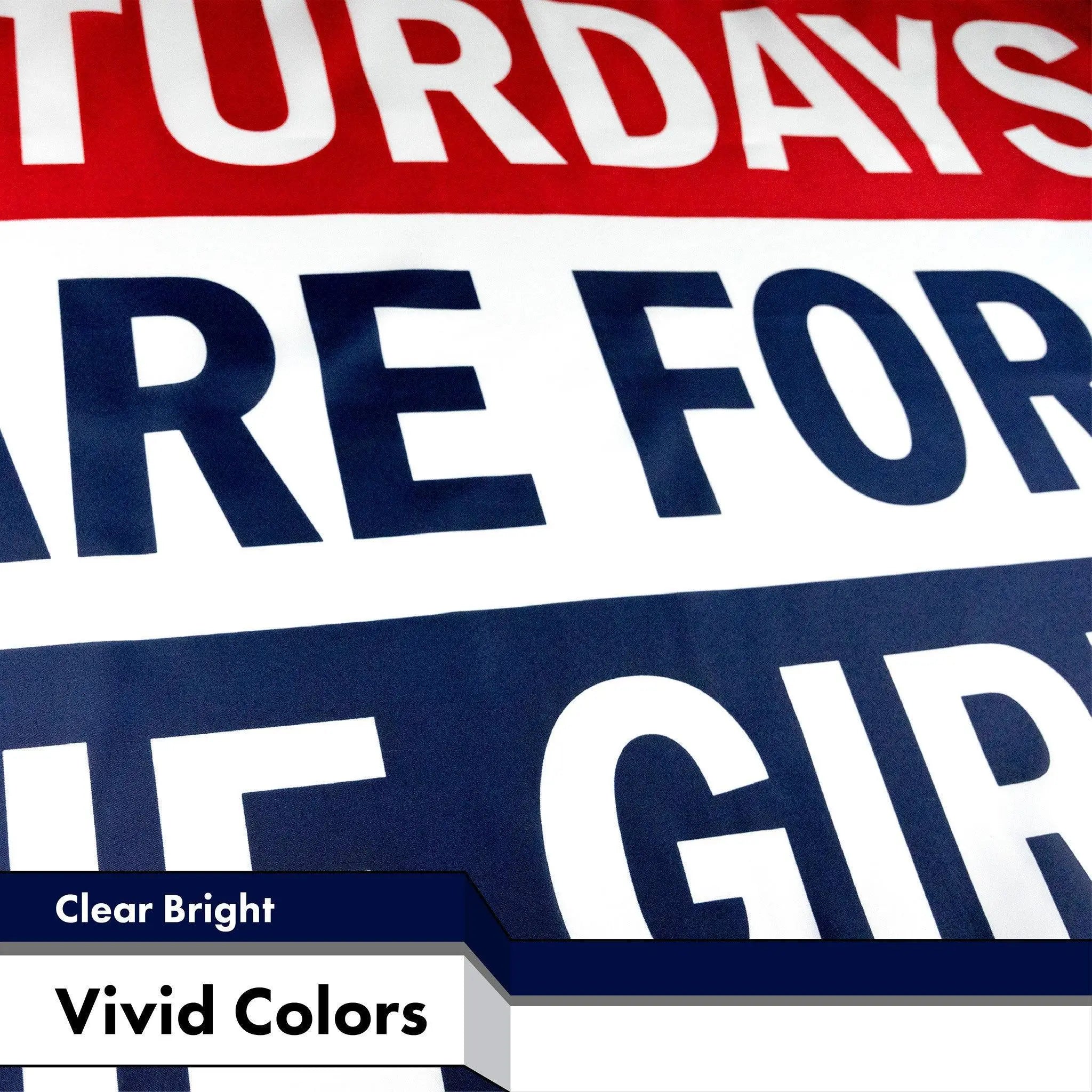 G128 Combo Pack: American USA Flag 3x5 Ft & Saturdays are for the Girls Flag 3x5 Ft | Both LiteWeave Pro Series Printed 150D Polyester, Brass Grommets G128