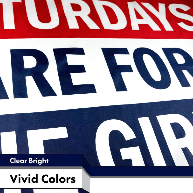 G128 Combo Pack: American USA Flag 3x5 Ft & Saturdays are for the Girls Flag 3x5 Ft | Both LiteWeave Pro Series Printed 150D Polyester, Brass Grommets G128