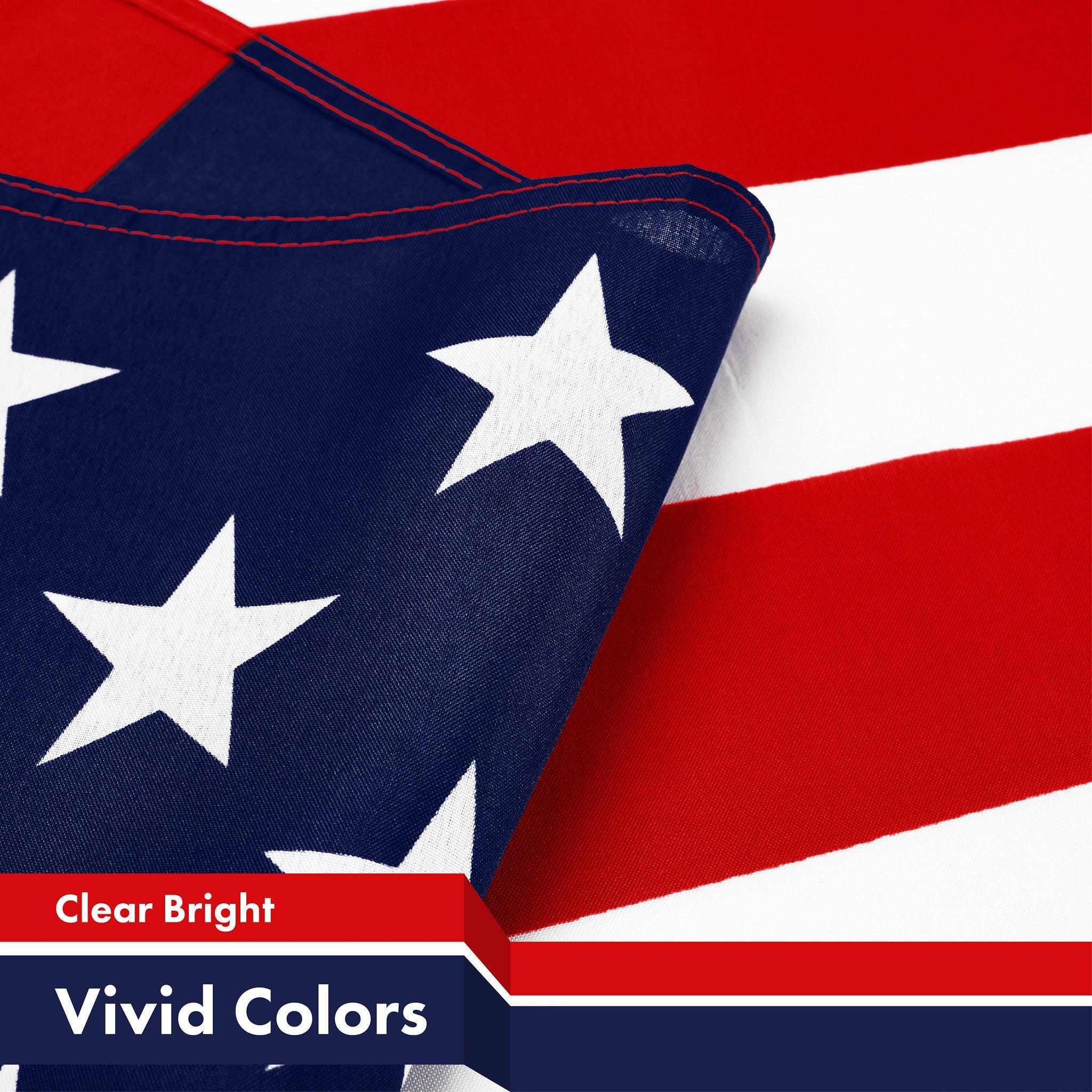 G128 Combo Pack: American USA Flag 3x5 Ft & Ukraine Ukrainian Coat of Arms Flag 3x5 Ft | Both LiteWeave Pro Series Printed 150D Polyester, 4 Corner Brass Grommets, Perfect For Balcony/Wall G128