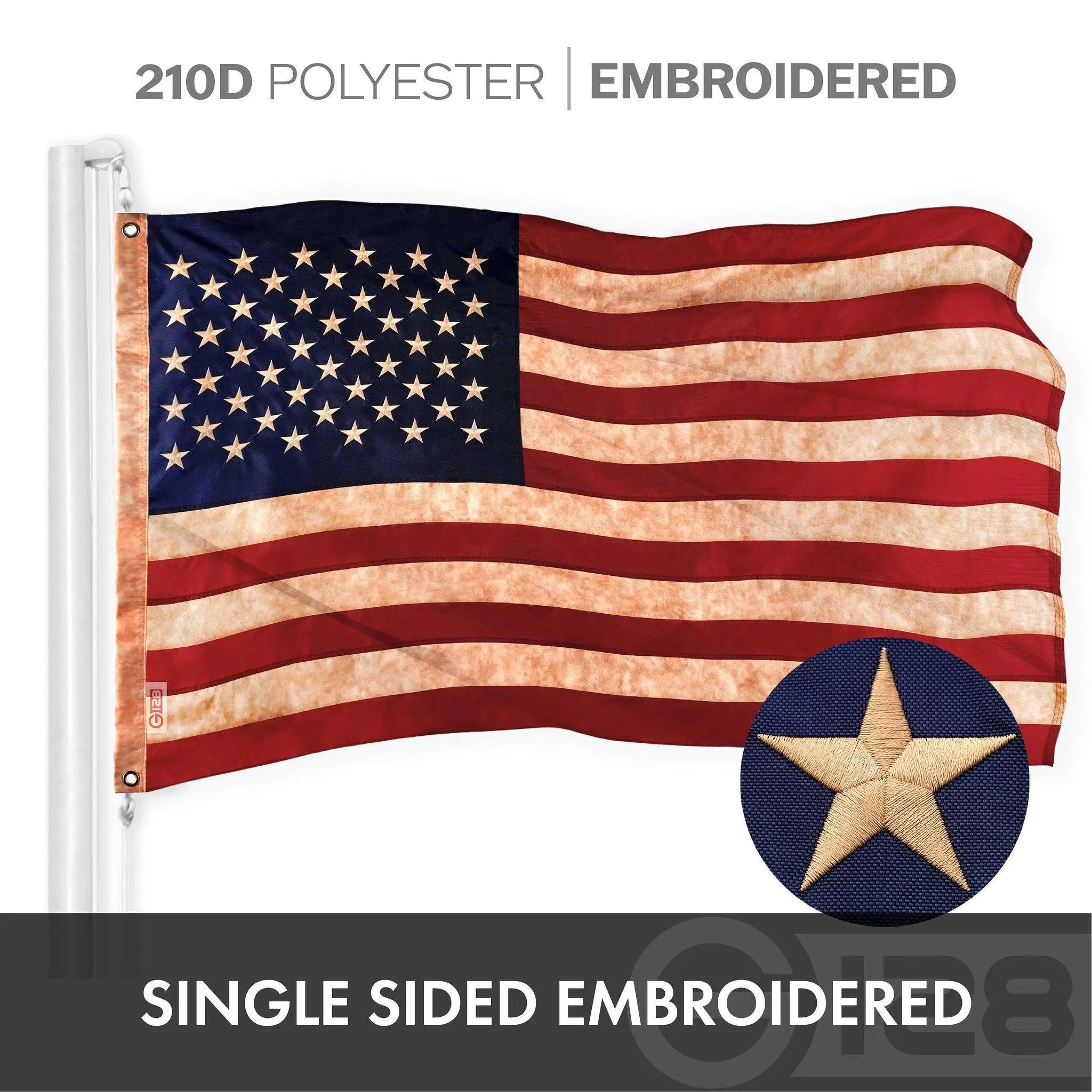G128 Combo Pack: American USA Flag ToughWeave Series 3x5 Ft Single Sided & An Appeal to Heaven Tea-Stained Flag Double Sided 3x5 Ft Double ToughWeave Pro Series | Both Embroidered Poly, Brass Grommets G128