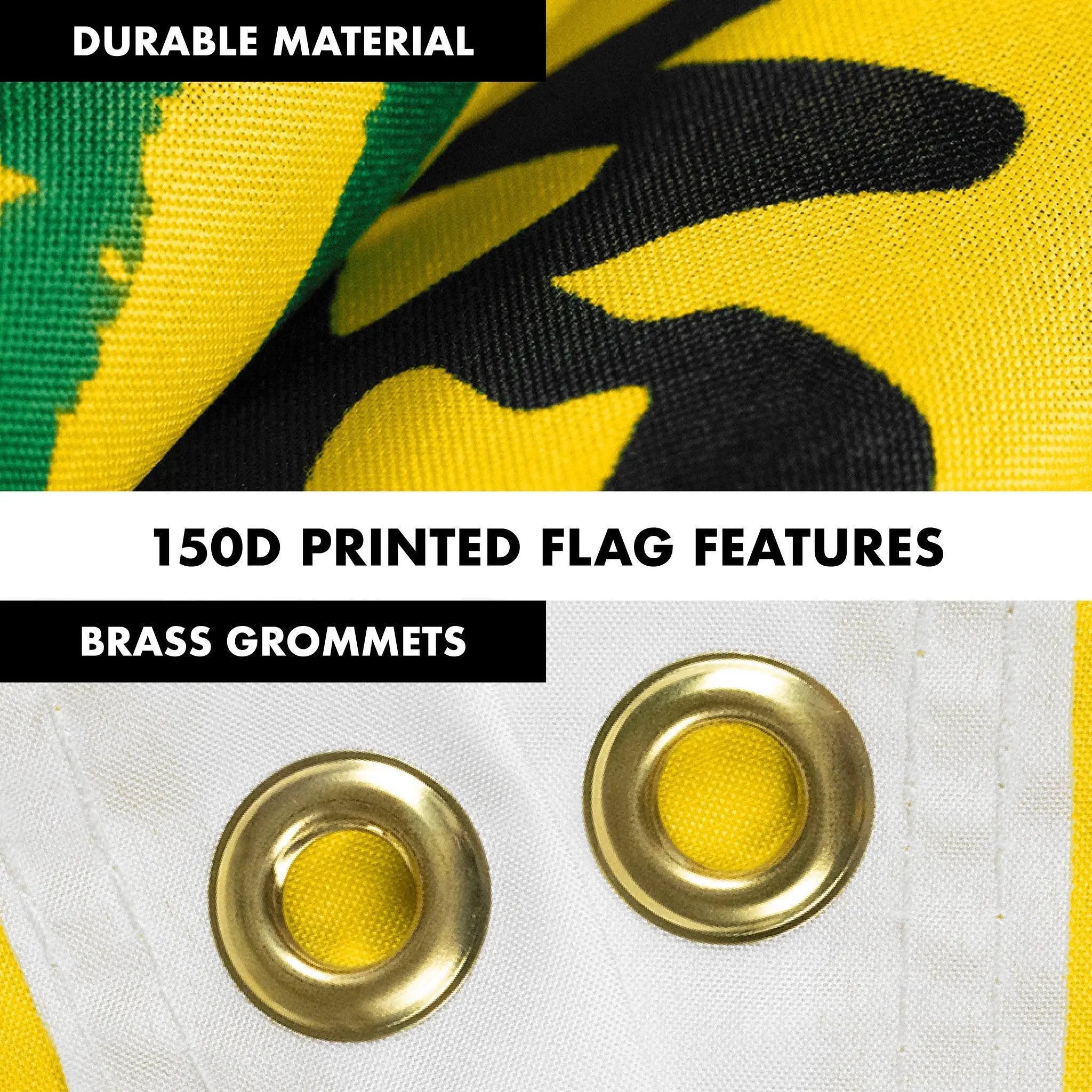 G128 Combo Pack: Flag Pole 6 FT Black Tangle Free & No Step On Snek Flag 3x5ft 150D Printed Polyester - GreatEagleInc