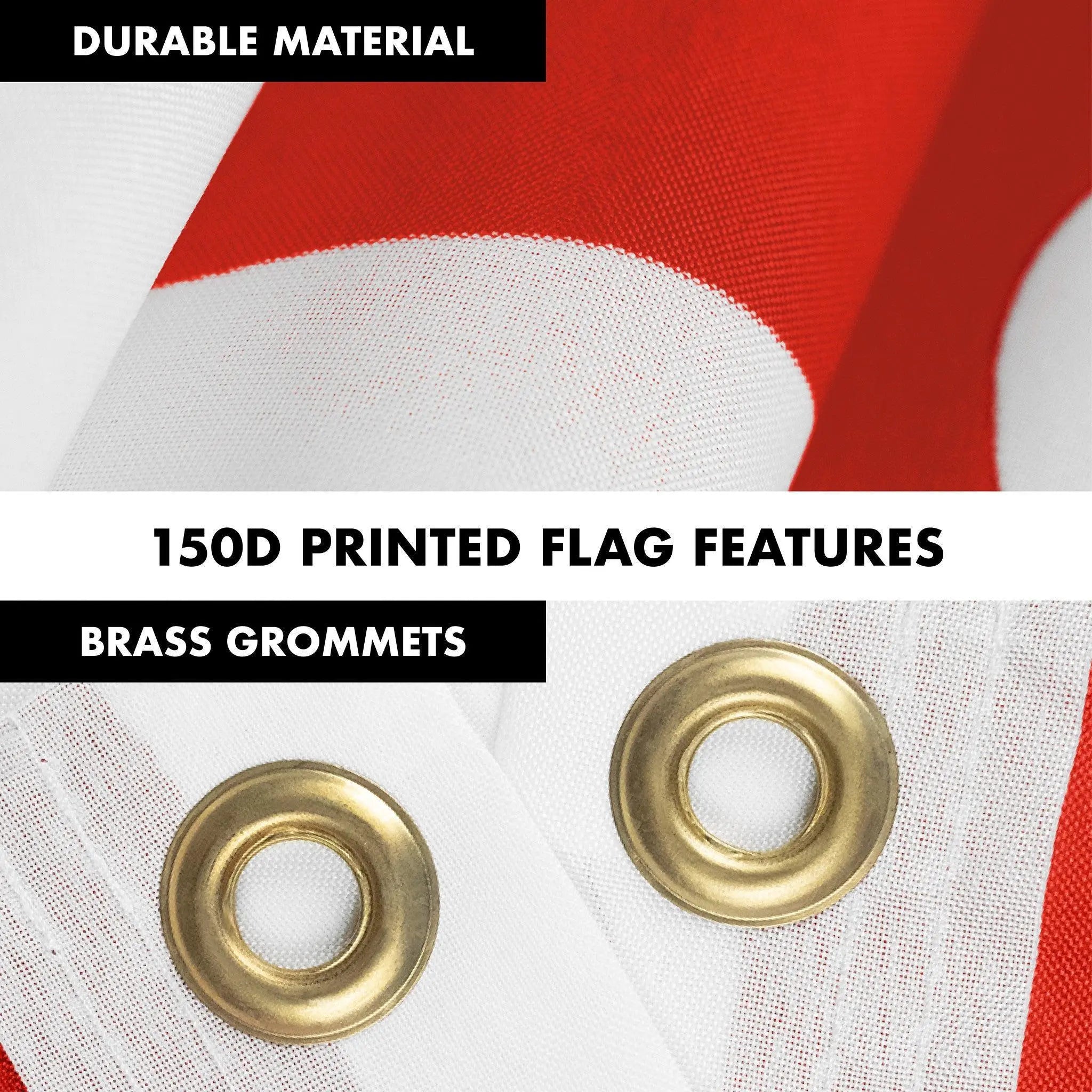 G128 Combo Pack: Flag Pole 6 FT Silver Tangle Free & Canada Canadian Flag 3x5ft 150D Printed Polyester G128