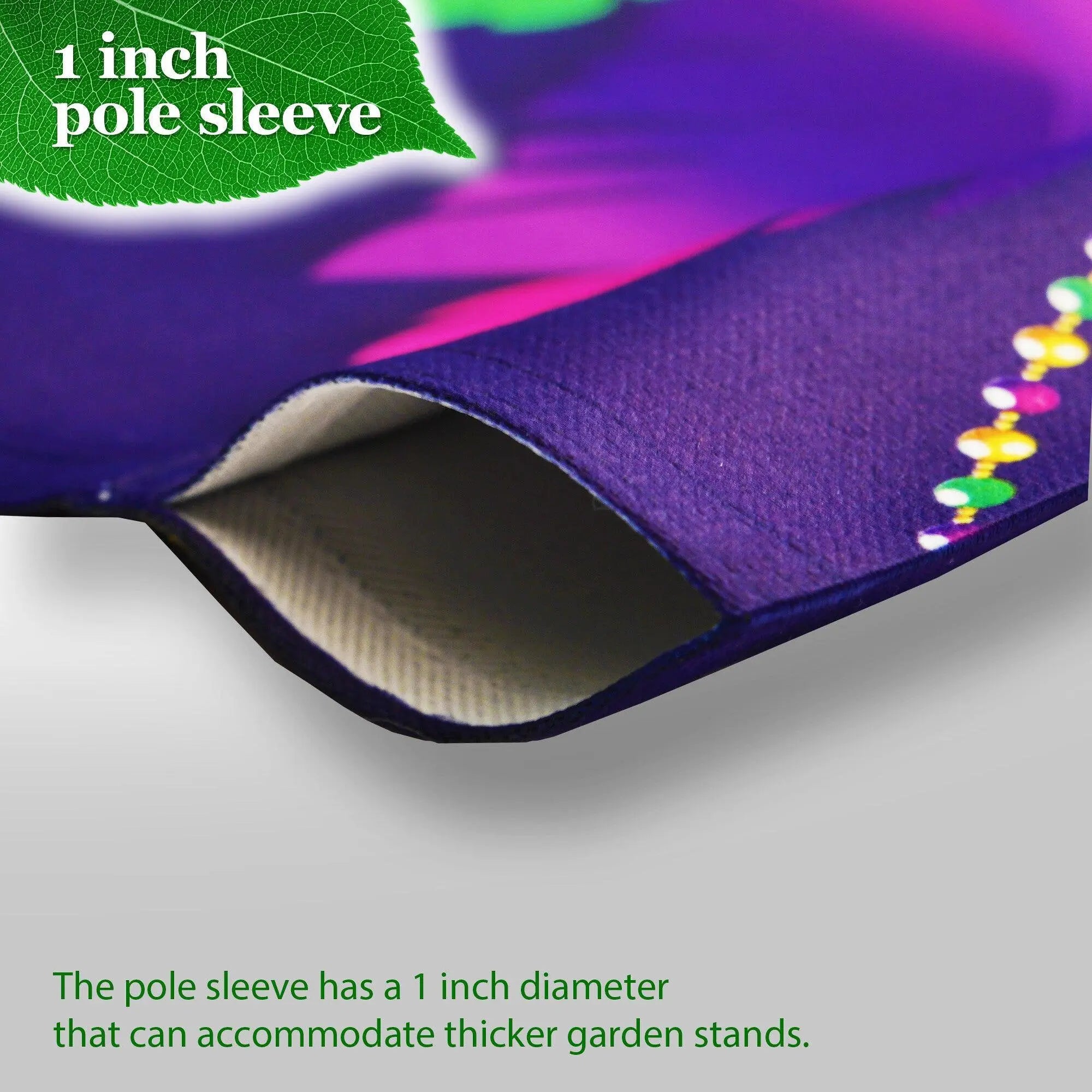 G128 Combo Pack: Garden Flag Stand Black 36 in x 16 in & Garden Flag Mardi Gras Decoration Masquerade Mask 12"x18" Double-Sided Blockout Fabric G128