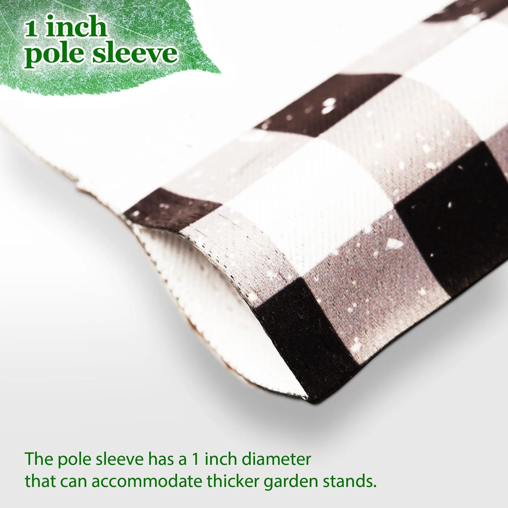 G128 Combo Pack: Garden Flag Stand Black 36 in x 16 in & Garden Flag Winter Decoration Mittens with Evergreen Arrangement 12"x18" Double-Sided Blockout Fabric G128