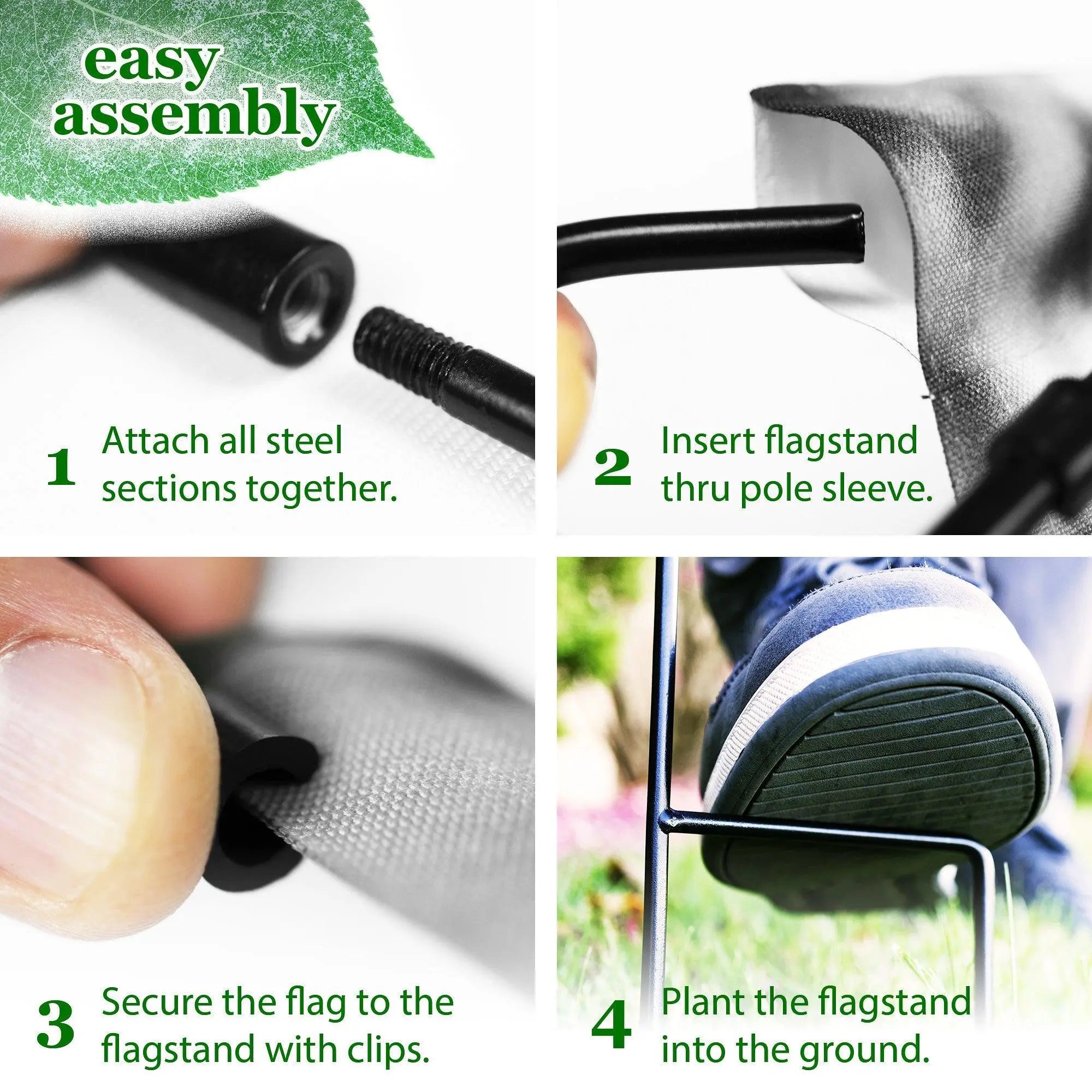 G128 Combo Pack: Garden Flag Stand Black 36 in x 16 in & Garden Flag Winter Decoration Mittens with Evergreen Arrangement 12"x18" Double-Sided Blockout Fabric G128