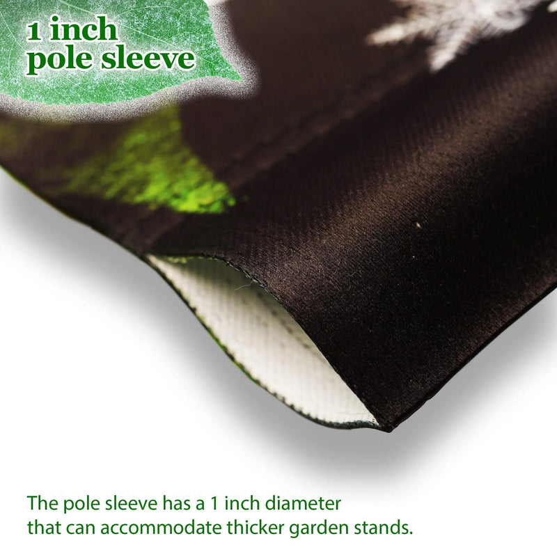 G128 Combo Pack: Garden Flag Stand Black 36 in x 16 in & Garden Flag Winter Decoration Welcome Festive Gnome with Lantern 12"x18" Double-Sided Blockout Fabric G128
