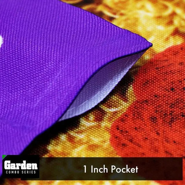 G128 Combo Pack: Garden Flag Stand Black 36x16 Inch & Garden Flag Love Toy Bear 12x18 Inch G128