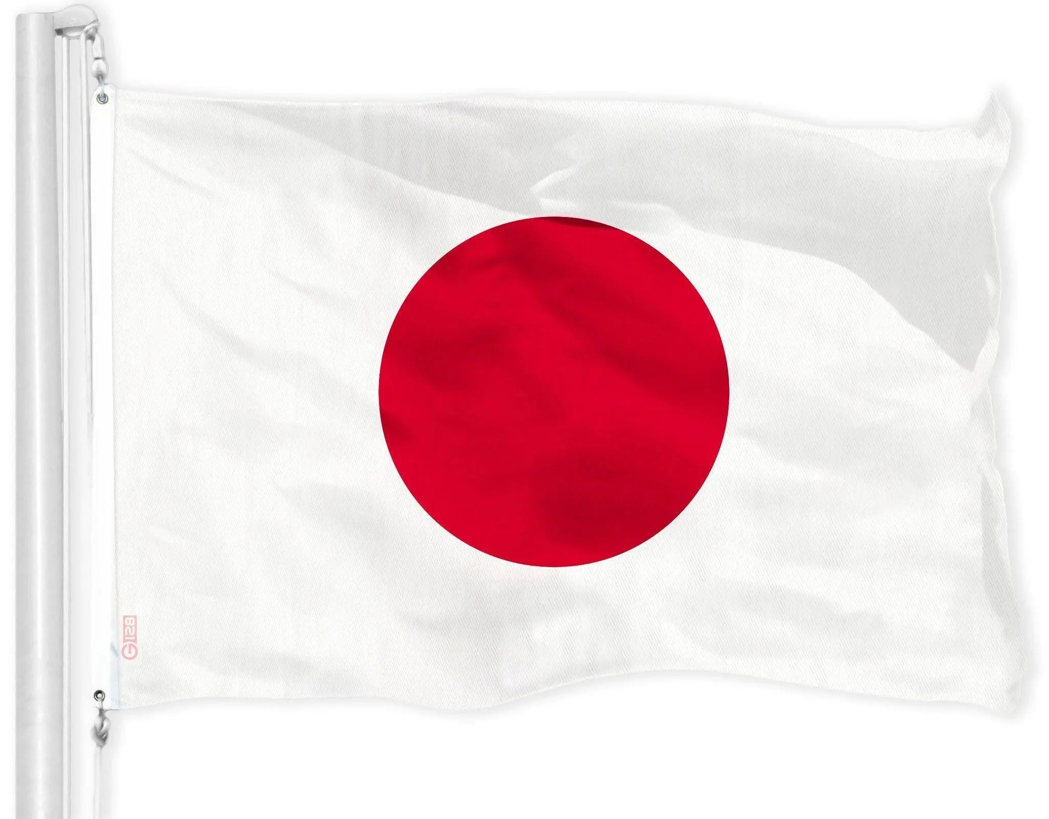 G128 Combo Pack: USA American Flag 3x5 Ft 150D Printed Stars & Japan (Japanese) Flag 3x5 Ft 150D Printed G128