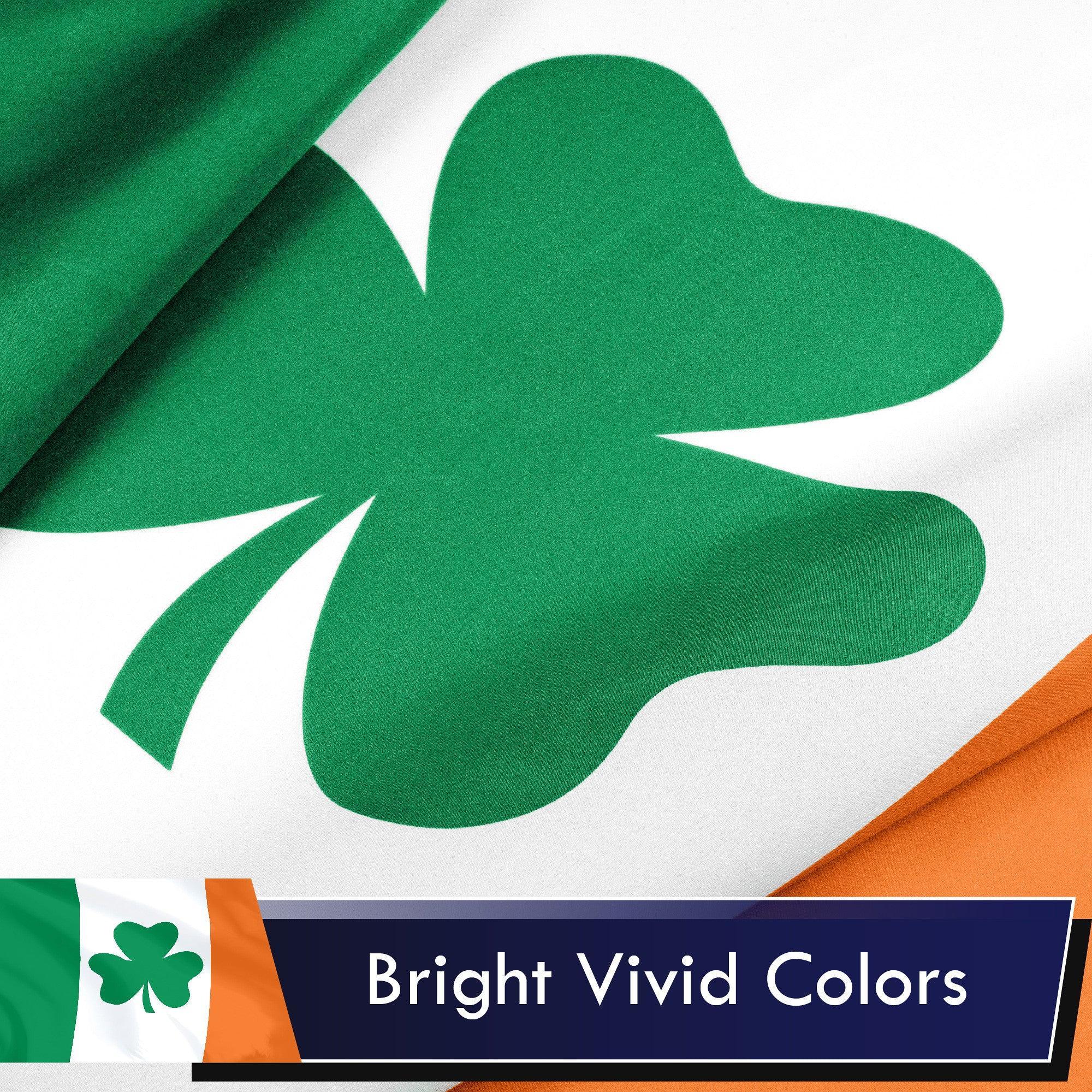 G128 Combo Pack: USA American Flag 3x5 Ft 75D Printed Stars & Irish Shamrock Flag 3x5 Ft 75D Printed - GreatEagleInc
