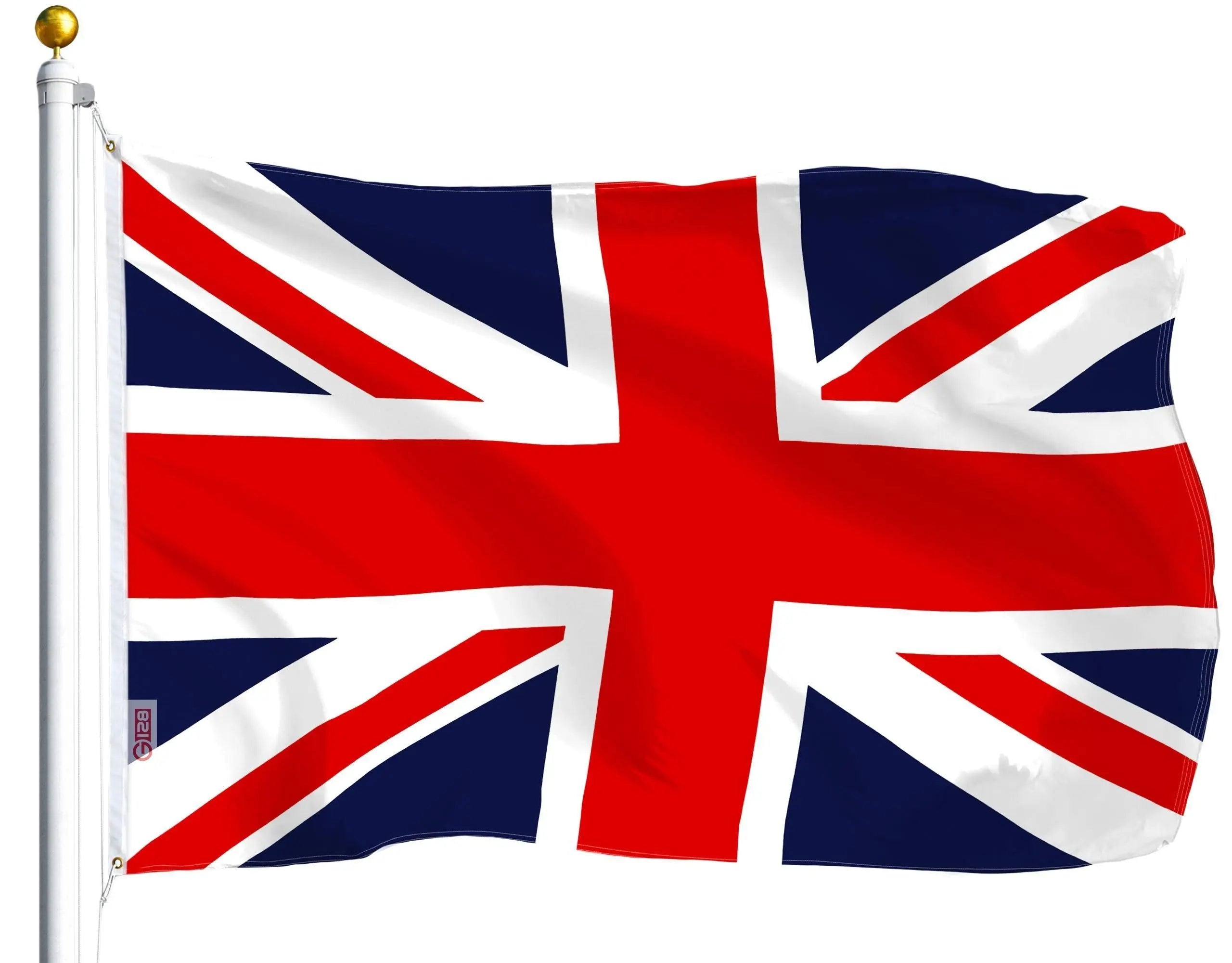 G128 Combo Pack: USA American Flag 3x5 Ft 75D Printed Stars & United Kingdom (Union Jack) Flag 3x5 Ft 75D Printed G128