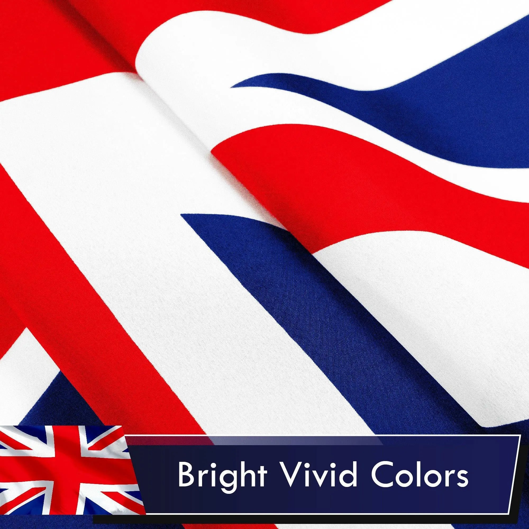 G128 Combo Pack: USA American Flag 3x5 Ft 75D Printed Stars & United Kingdom (Union Jack) Flag 3x5 Ft 75D Printed G128