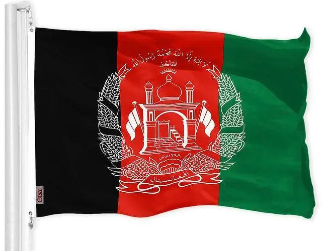 G128 Combo Pack: USA American Flag & Afghanistan Afghan Flag 3x5 FT Printed 150D Polyester G128