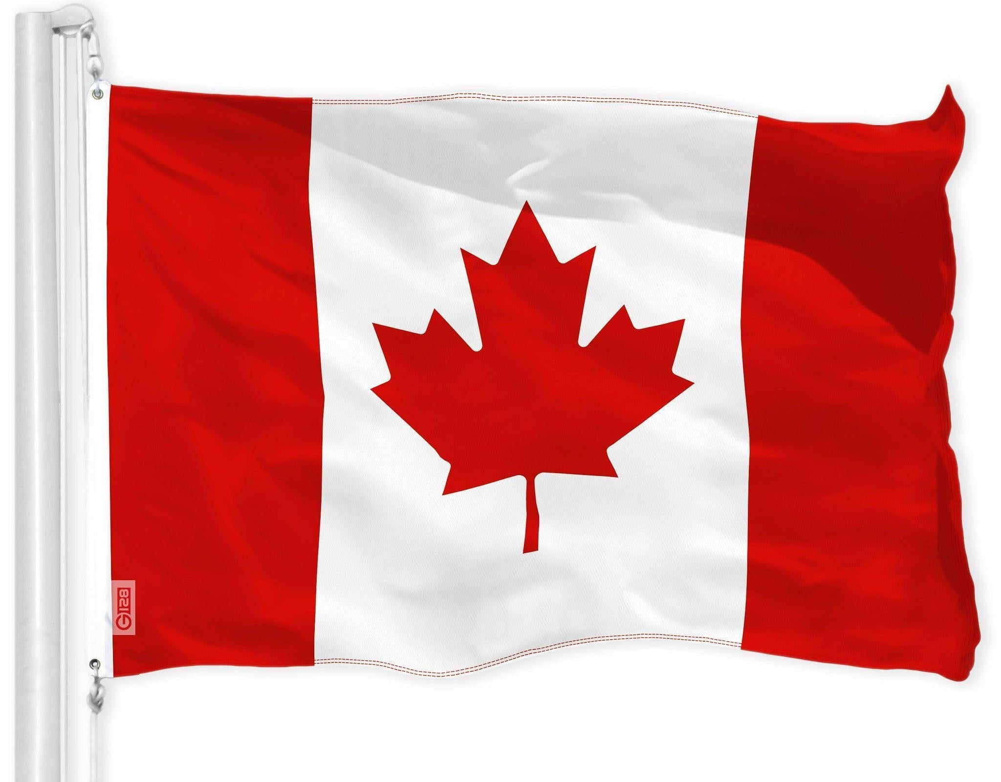 G128 Combo Pack: USA American Flag & Canada Canadian Flag 3x5 FT Printed 150D Polyester G128