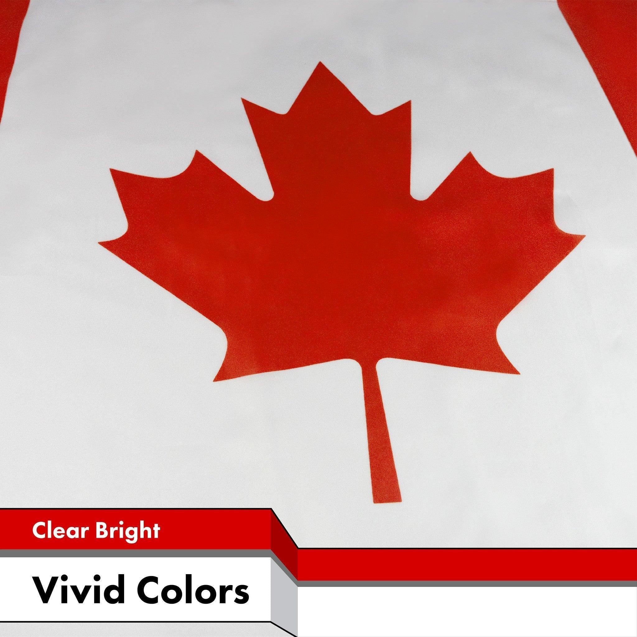 G128 Combo Pack: USA American Flag & Canada Canadian Flag 3x5 FT Printed 150D Polyester G128