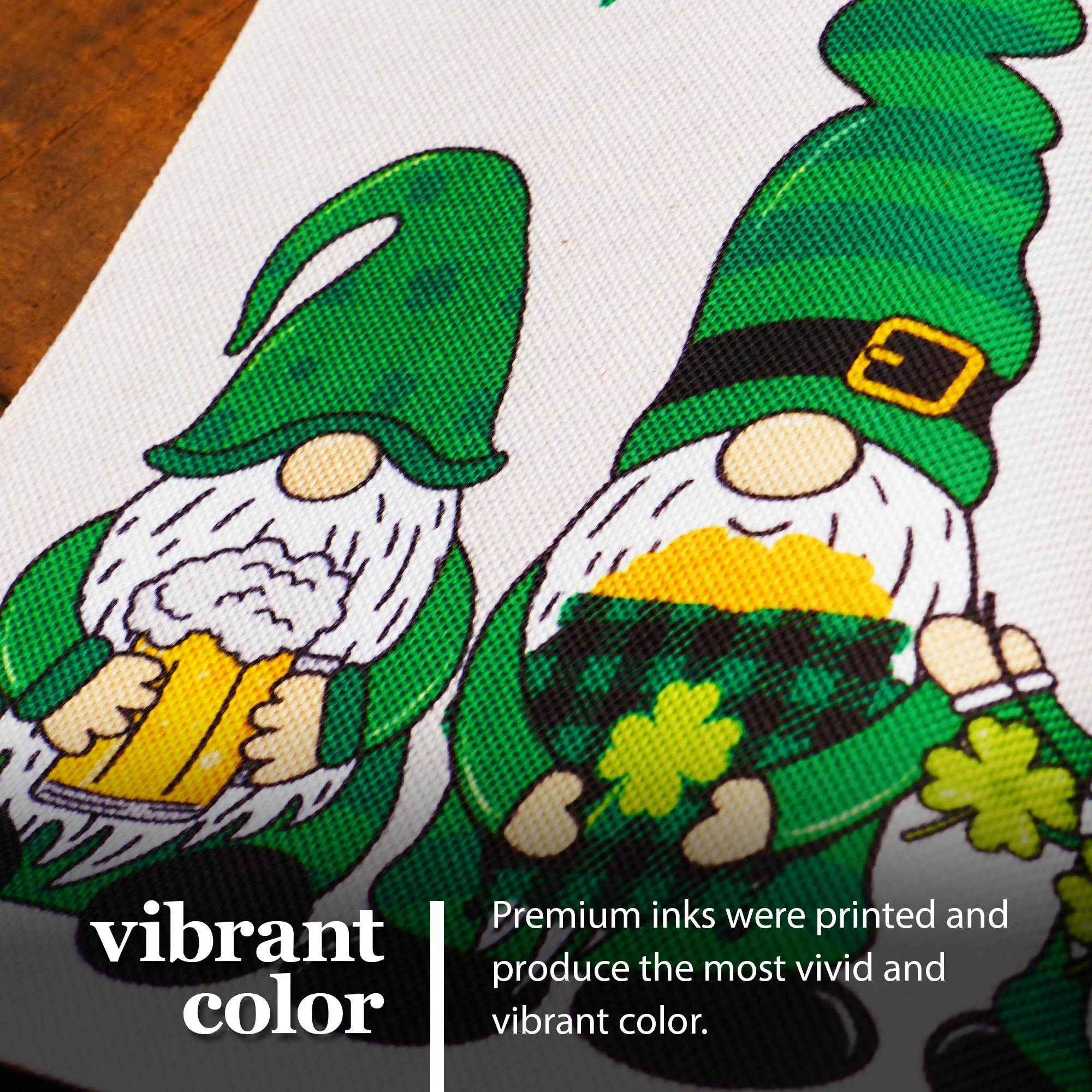 G128 Garden Flag Happy St. Patrick's Day Three Leprechaun Gnomes 12"x18" Burlap Fabric G128