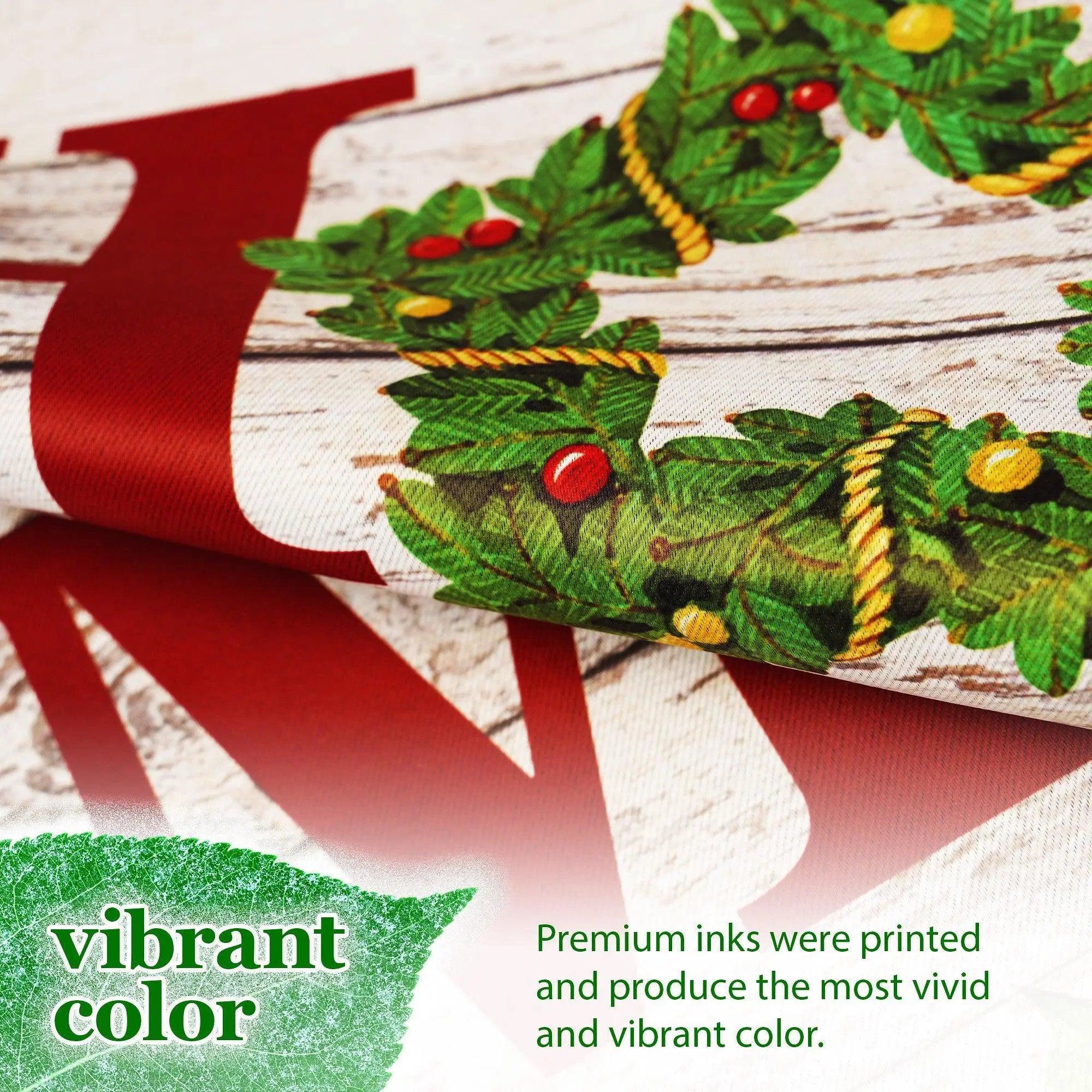 G128 Garden Flag Home Wreath on Rustic Wood | 12x18 Inch | Printed Blockout Polyester - Christmas Decoration G128