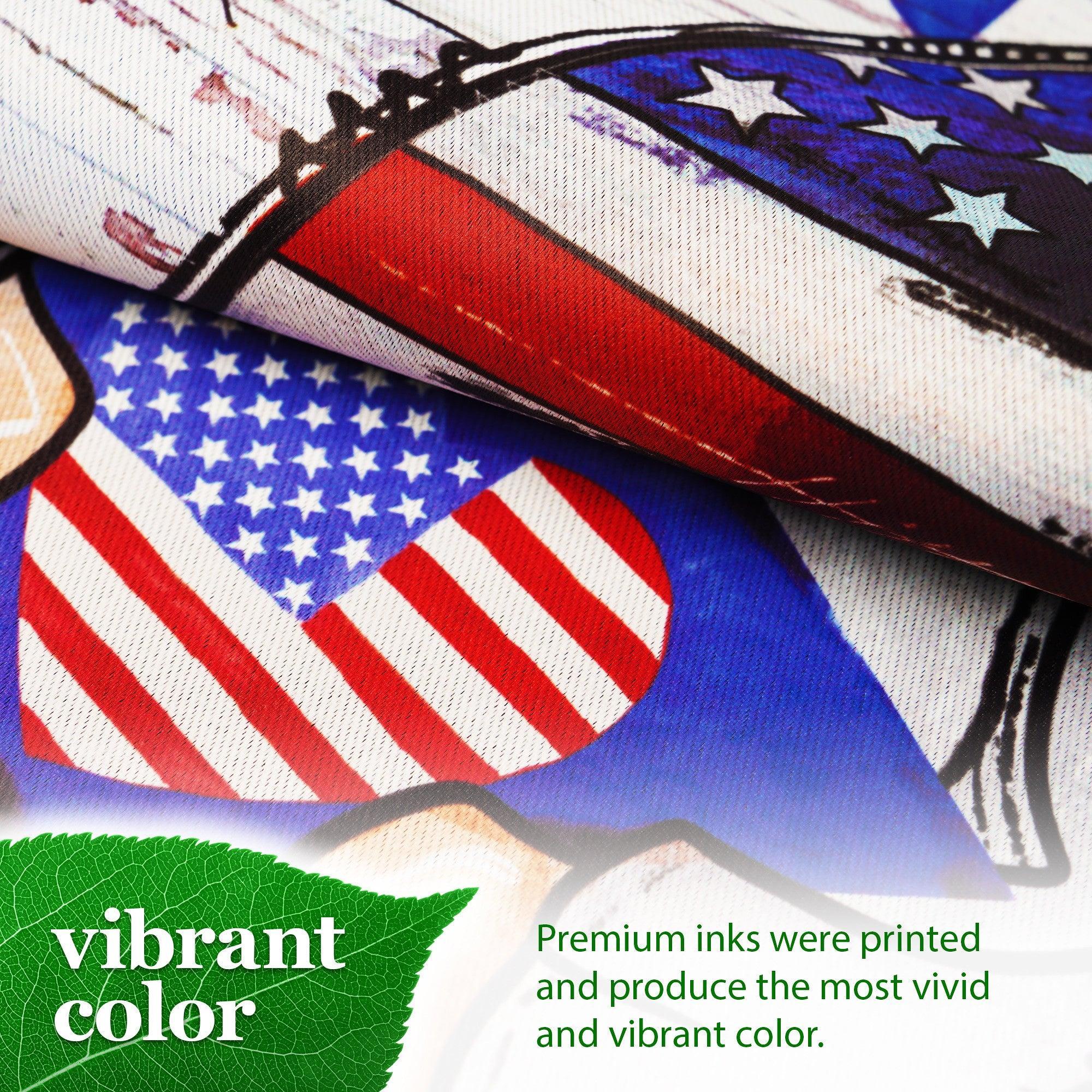 G128 Garden Flag Welcome Patriotic Gnome with Star | 12x18 Inch | Printed Blockout Polyester - Patriotic Decoration G128