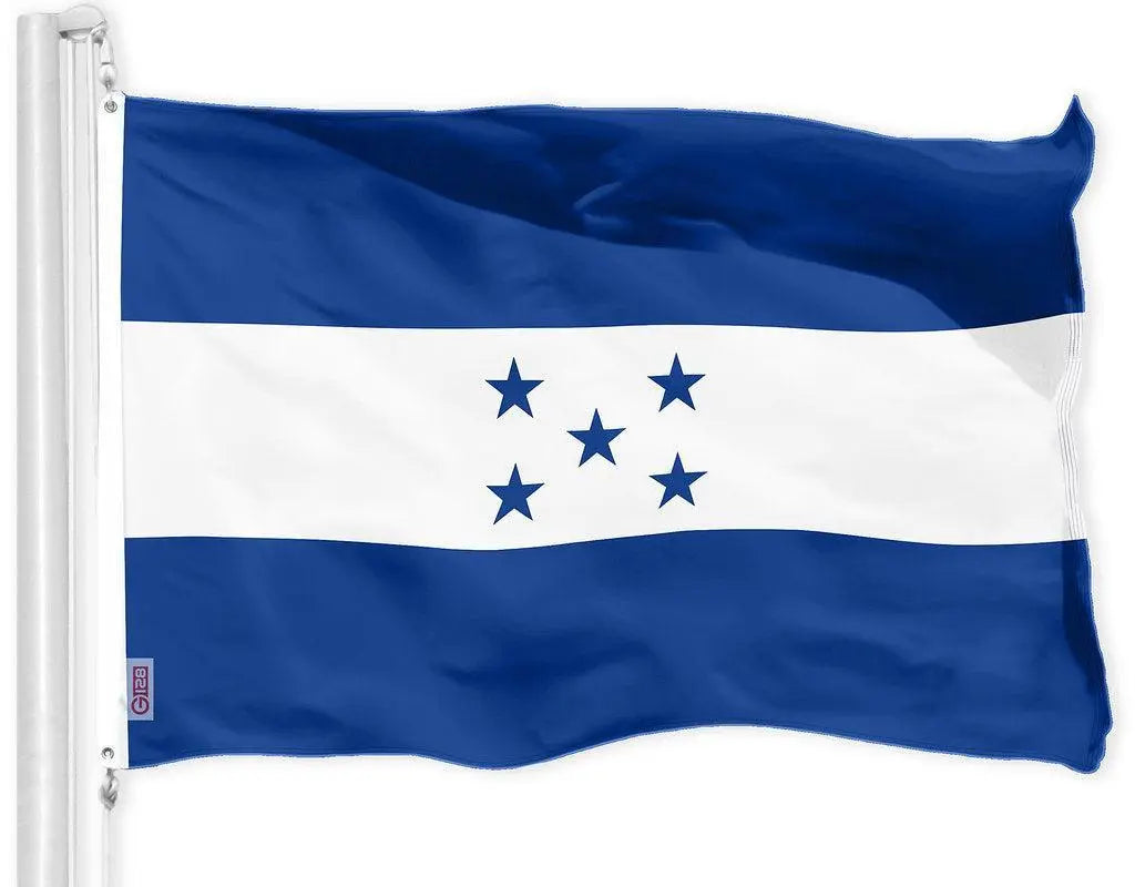 G128 Honduras Honduran Flag | 3x5 feet | Printed 150D - Indoor/Outdoor, Vibrant Colors, Brass Grommets, Quality Polyester, Much Thicker More Durable Than 100D 75D Polyester G128