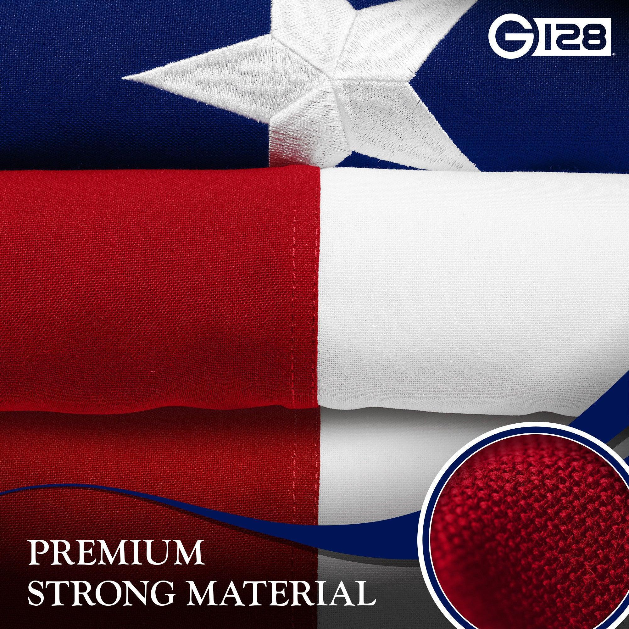 G128 North Carolina State Flag | 2.5x4 Ft | StormFlyer Series Embroidered 220GSM Spun Polyester | Embroidered Design, Indoor/Outdoor, Brass Grommets, Heavy Duty, All Weather G128