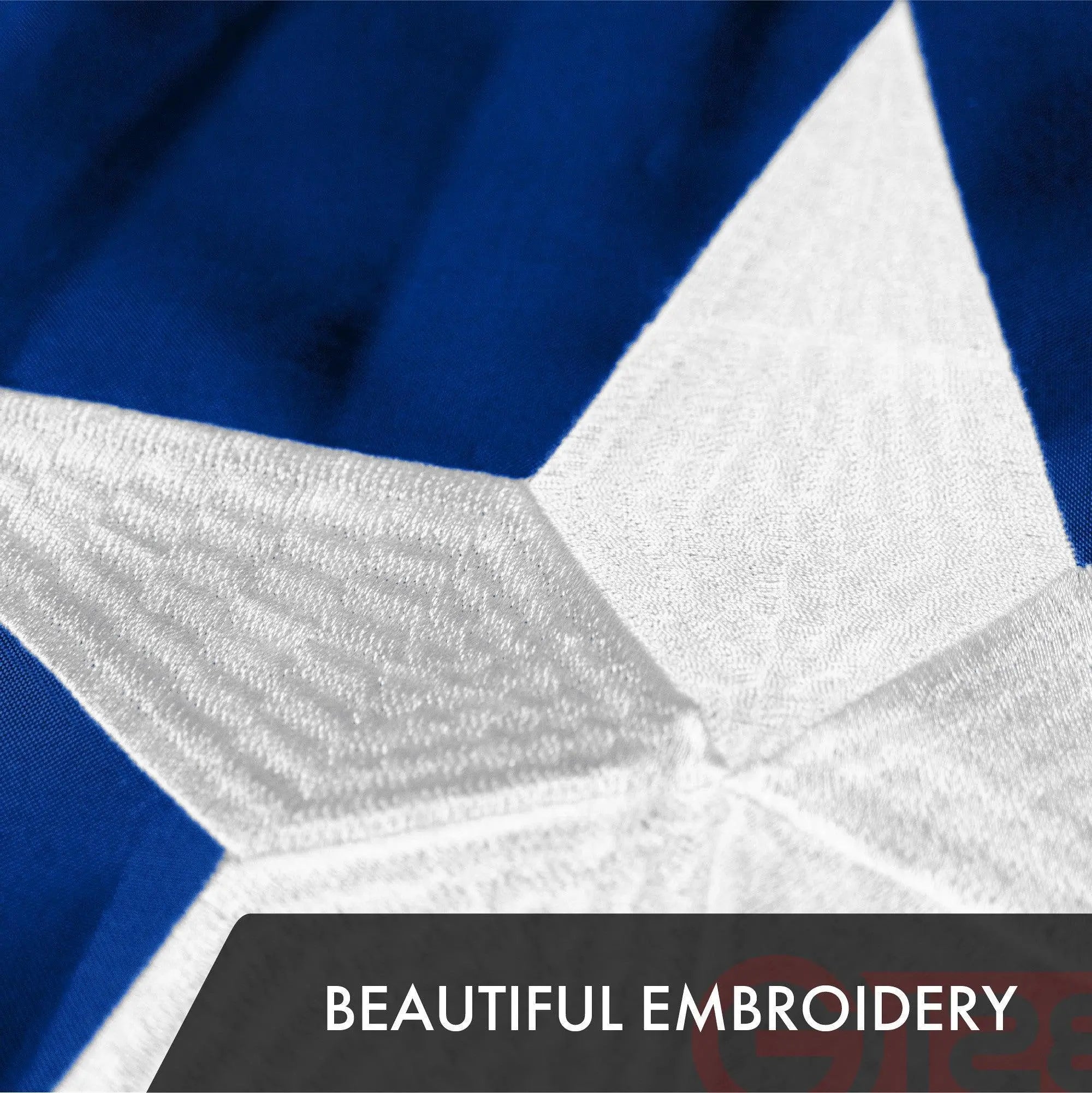 G128 Puerto Rico Puerto Rican Flag | 2x3 Ft | ToughWeave Series Embroidered 300D Polyester | Embroidered Design, Indoor/Outdoor, Brass Grommets G128