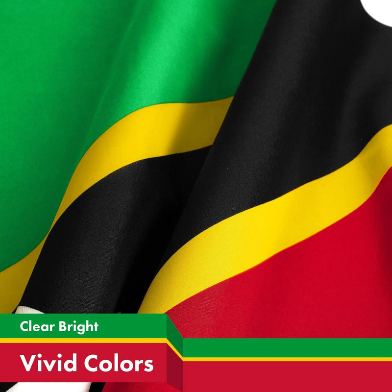 G128 Saint Kitts and Nevis Flag | 3x5 Ft | LiteWeave Pro Series Printed 150D Polyester | Country Flag, Indoor/Outdoor, Vibrant Colors, Brass Grommets, Thicker and More Durable Than 100D 75D Polyester G128