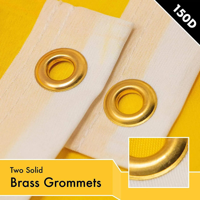 G128 Solid Golden Yellow Color Flag | 3x5 feet | Printed 150D, Indoor/Outdoor, Vibrant Colors, Brass Grommets, Quality Polyester, Much Thicker More Durable Than 100D 75D Polyester G128