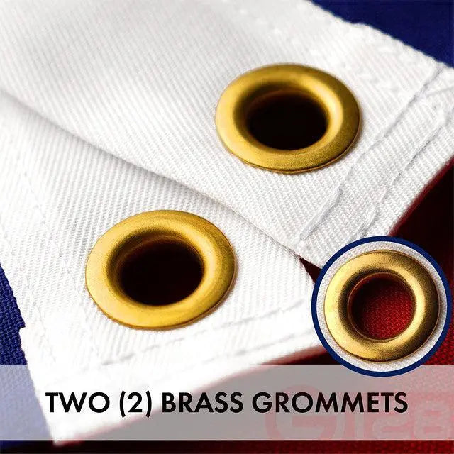 G128 Texas State Flag 2x3 FT 2-Pack Embroidered Stars Sewn Stripes Heavy Duty 220GSM Tough Spun Polyester Quality with Brass Grommets G128