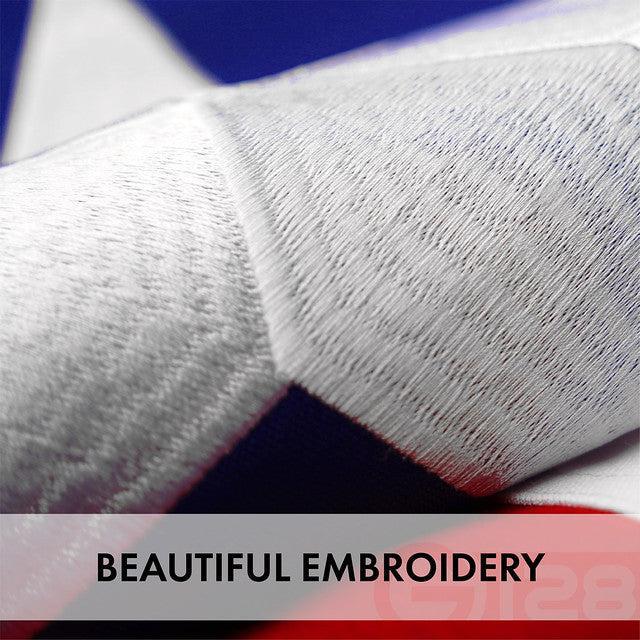 G128 Texas State Flag 5x8 FT 3-Pack Embroidered Stars Sewn Stripes Heavy Duty 220GSM Tough Spun Polyester Quality with Brass Grommets G128