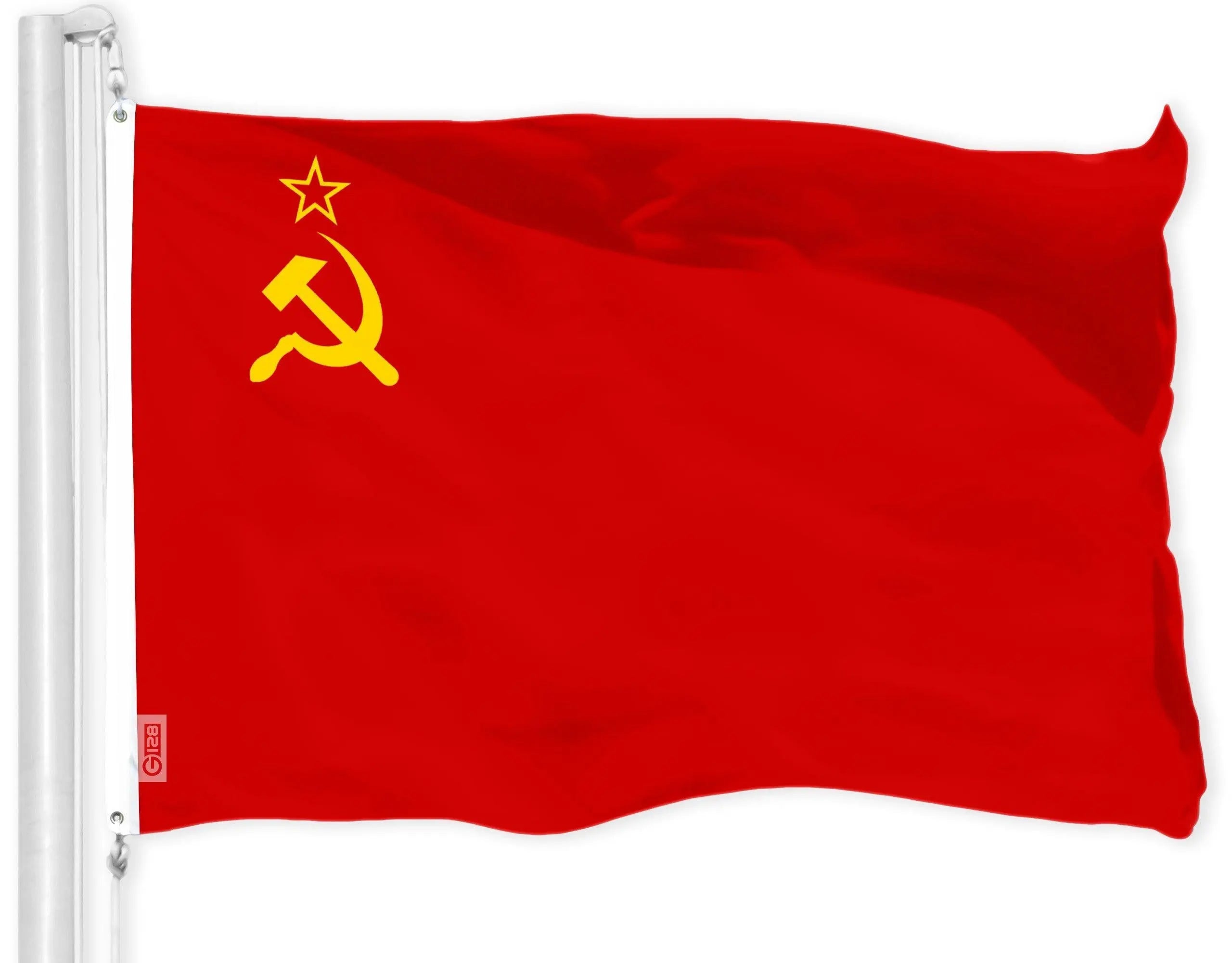 G128 Union of Soviet Socialist Republics USSR Flag | 3x5 Ft | LiteWeave Pro Series Printed 150D Polyester | Indoor/Outdoor, Vibrant Colors, Brass Grommets, Thicker and More Durable Than 100D 75D Poly G128