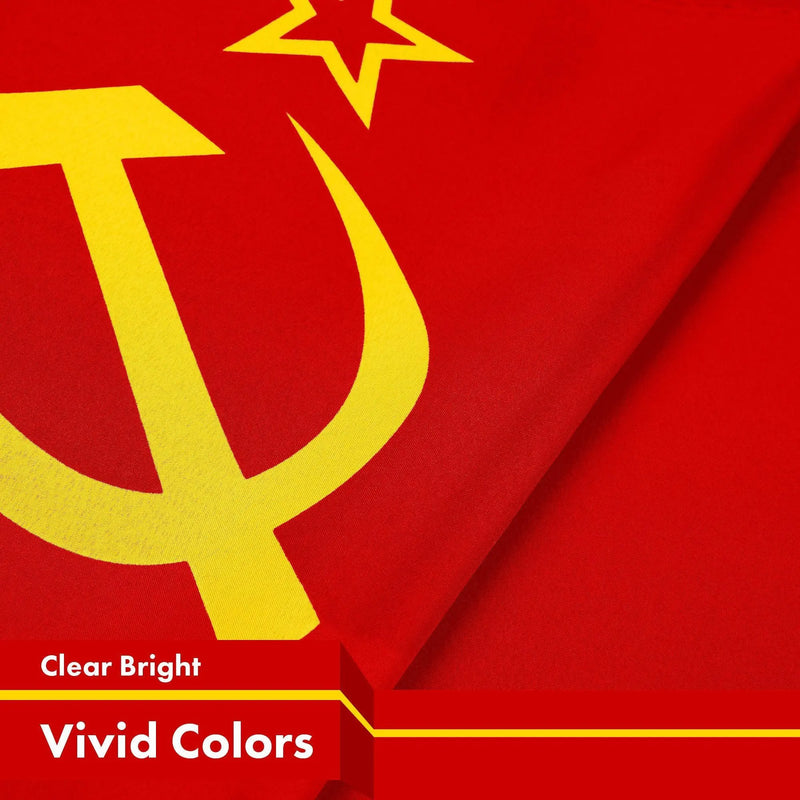 G128 Union of Soviet Socialist Republics USSR Flag | 3x5 Ft | LiteWeave Pro Series Printed 150D Polyester | Indoor/Outdoor, Vibrant Colors, Brass Grommets, Thicker and More Durable Than 100D 75D Poly G128