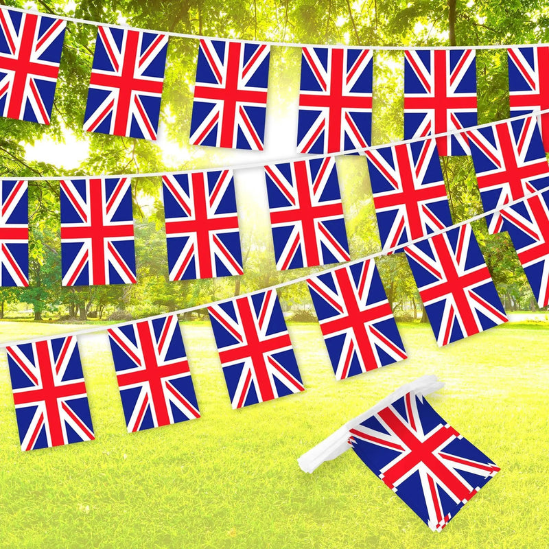 G128 United Kingdom UK Bunting Banner | Flag 8.2 x 5.5 Inch, Full String 33 Feet | Printed 150D Polyester, Decorations For Bar, School, Festival Events Celebration G128