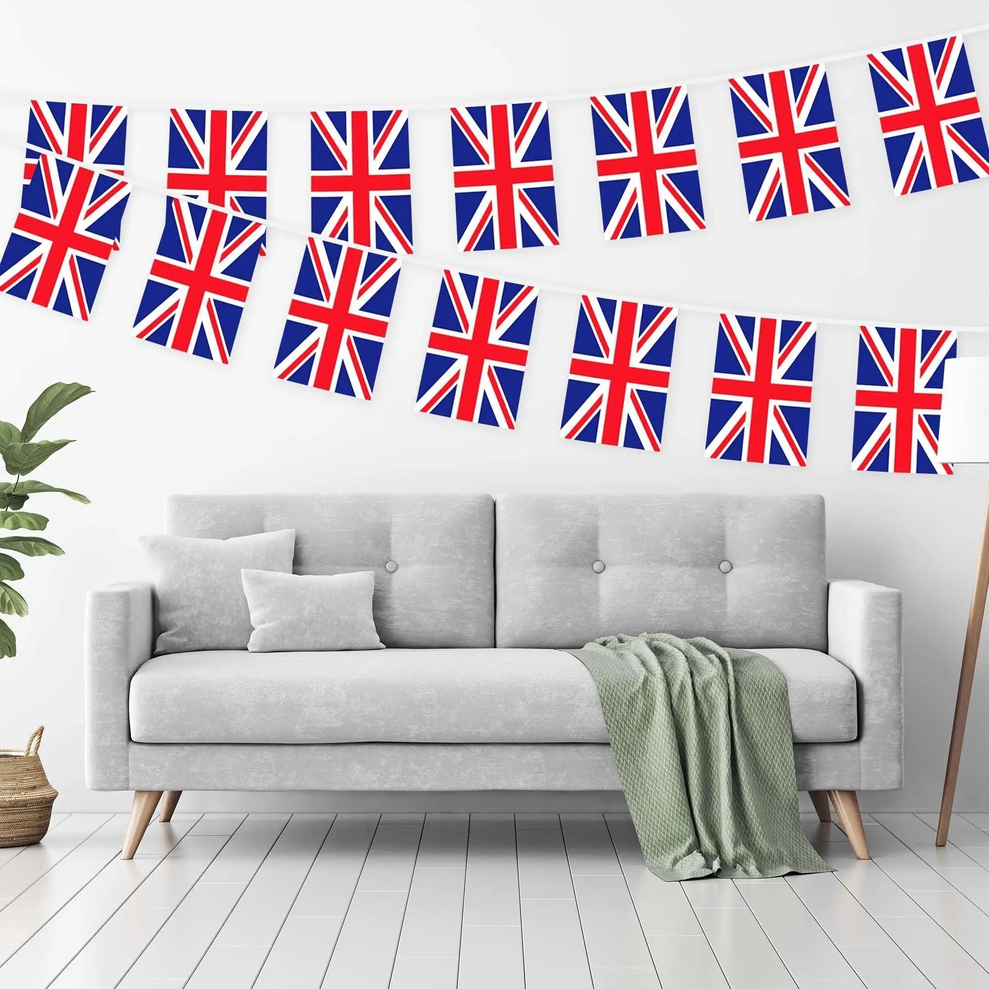 G128 United Kingdom UK Bunting Banner | Flag 8.2 x 5.5 Inch, Full String 33 Feet | Printed 150D Polyester, Decorations For Bar, School, Festival Events Celebration G128