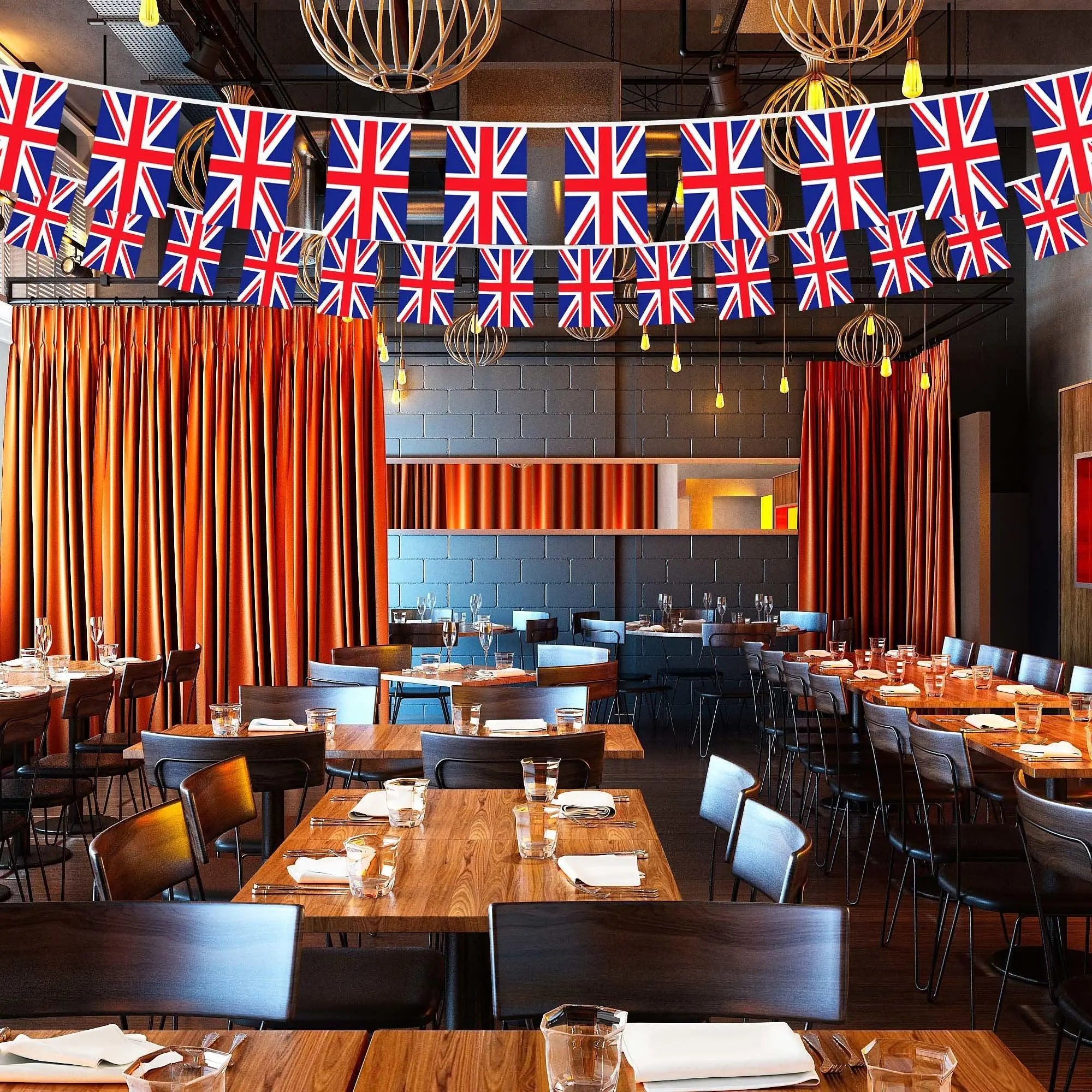G128 United Kingdom UK Bunting Banner | Flag 8.2 x 5.5 Inch, Full String 33 Feet | Printed 150D Polyester, Decorations For Bar, School, Festival Events Celebration G128