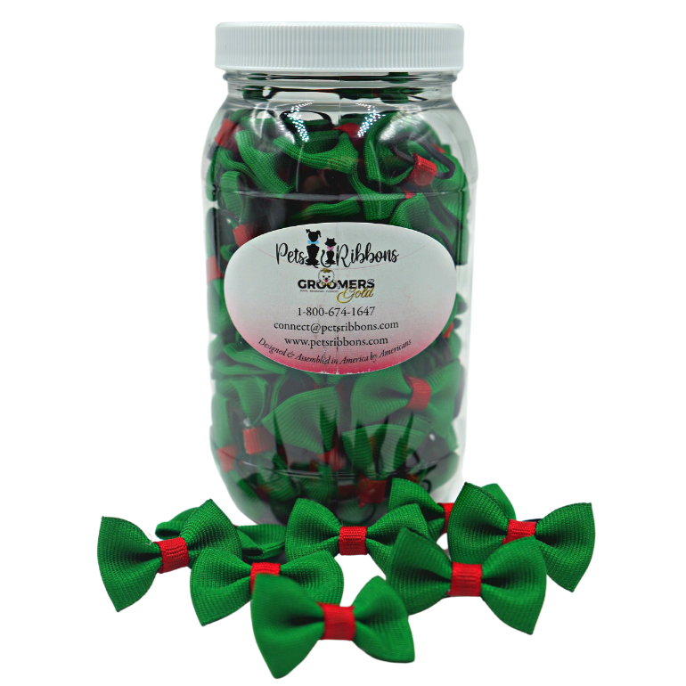 GD110 | 50-100 Christmas Dog / Cat Dinky bows in a bottle|Pets Ribbons Pets Ribbons