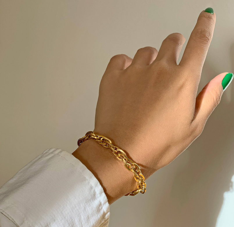 GEMMA GOLD CHUKY ROPE CHAIN BRACELET Mai Desiree