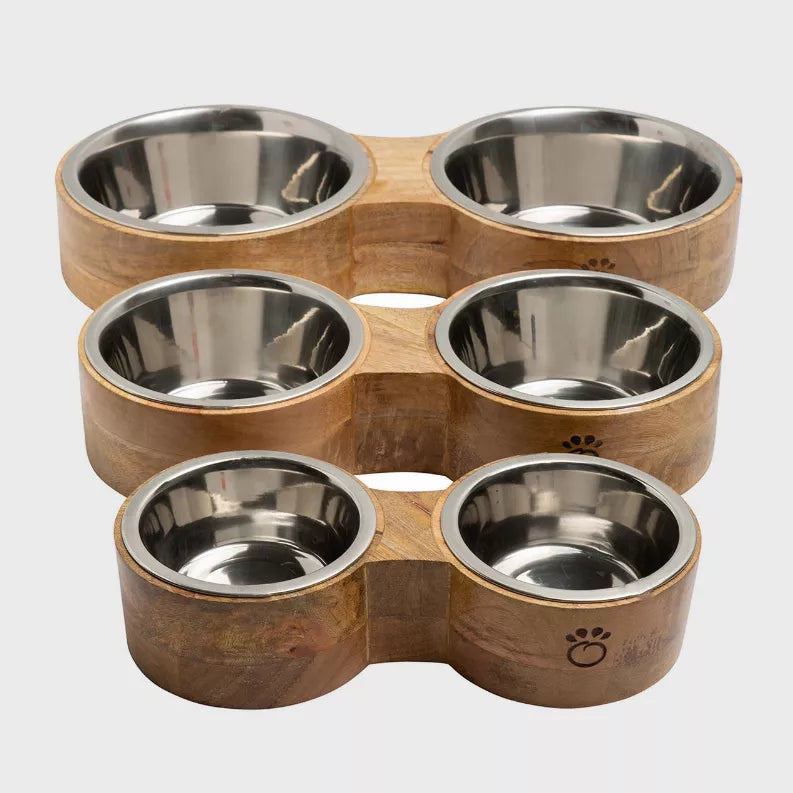 GF Pet Wood & Metal Feeder Double Diner GF Pet