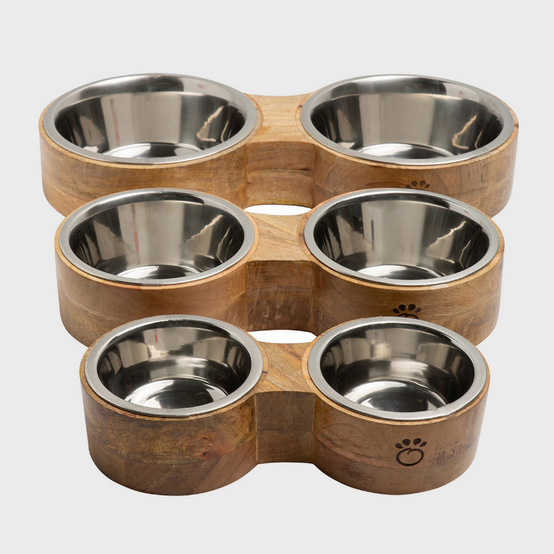 GF Pet Wood & Metal Feeder Double Diner GF Pet