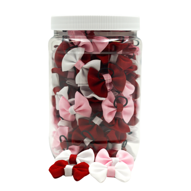 GG001 | 50-100 Valentine's Groomers Dinky Dog/ Cat Bows in Jar|Pets Ribbons Pets Ribbons