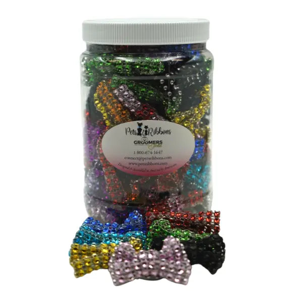 GG107 | 50-100 Dog Cat Bows on Velcro Fastener - Bling 1.5"|Pets Ribbons Pets Ribbons