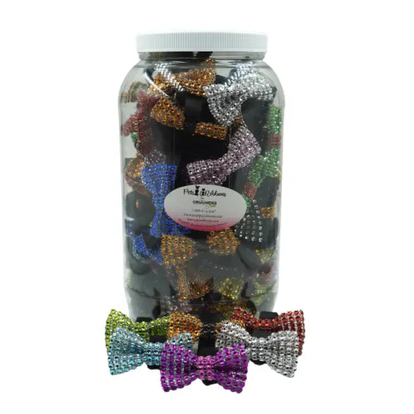 GG107VV | 50-100 Dog Cat Bows on Velcro Fastener - Bling 2"|Pets Ribbons Pets Ribbons
