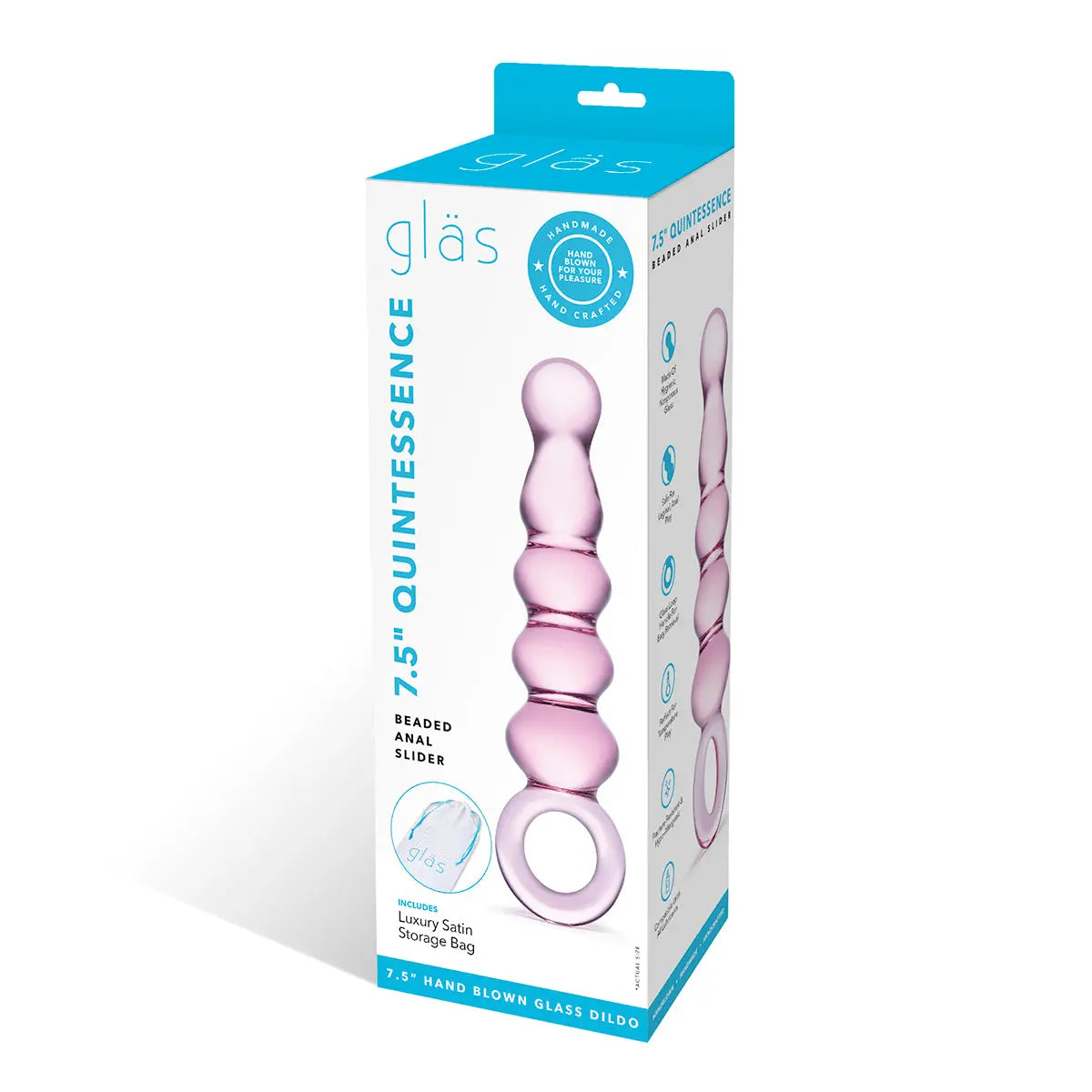 GLAS Quintessence Beaded Anal Slider 7.5" Glas