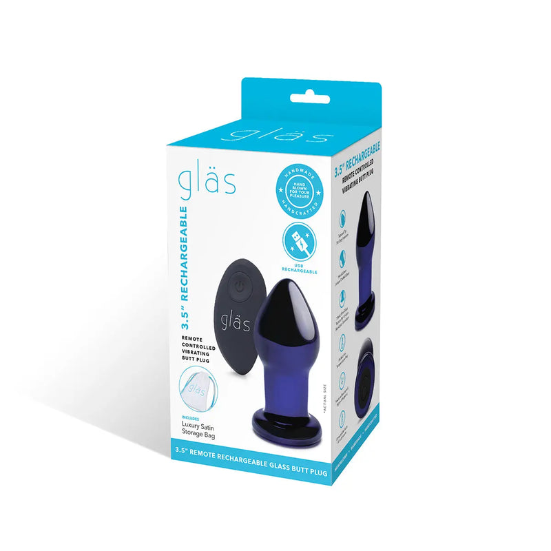 GLAS Rechargeable Butt Plug 3.5" Glas