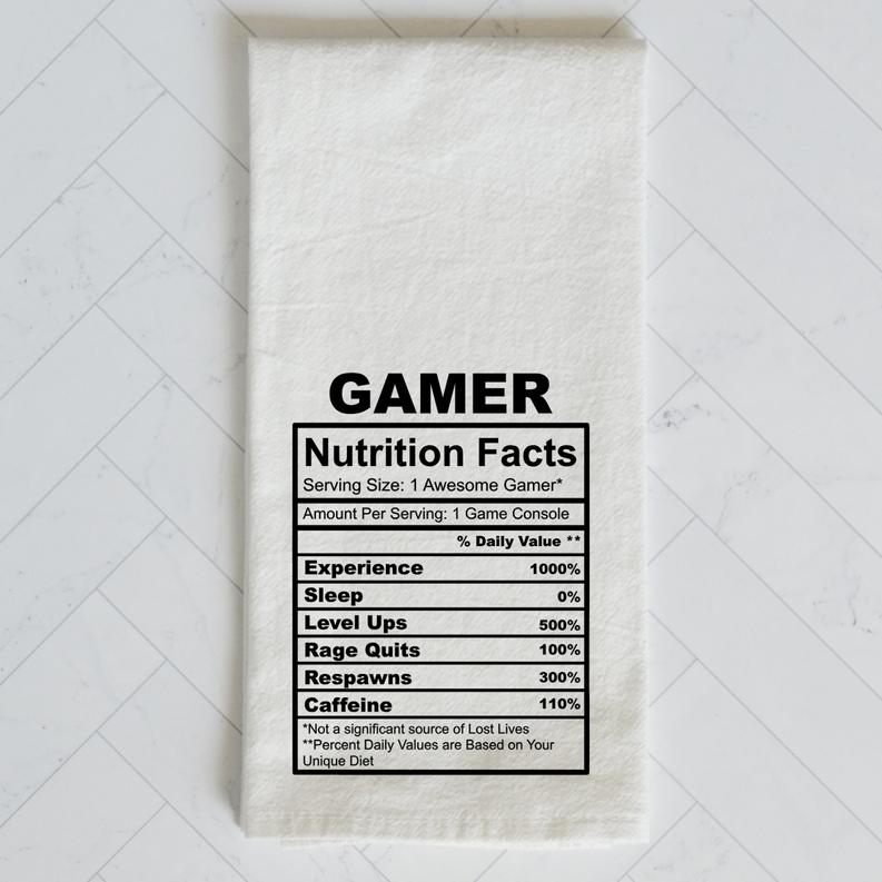 Gamer Nutrition Fact Kitchen Towel The 308 Collective