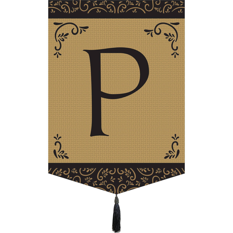 Garden Monogram Tassel Burlap Flag Dicksons Inc