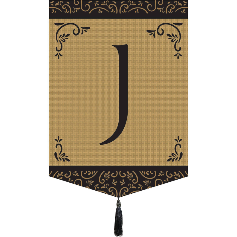 Garden Monogram Tassel Burlap Flag Dicksons Inc
