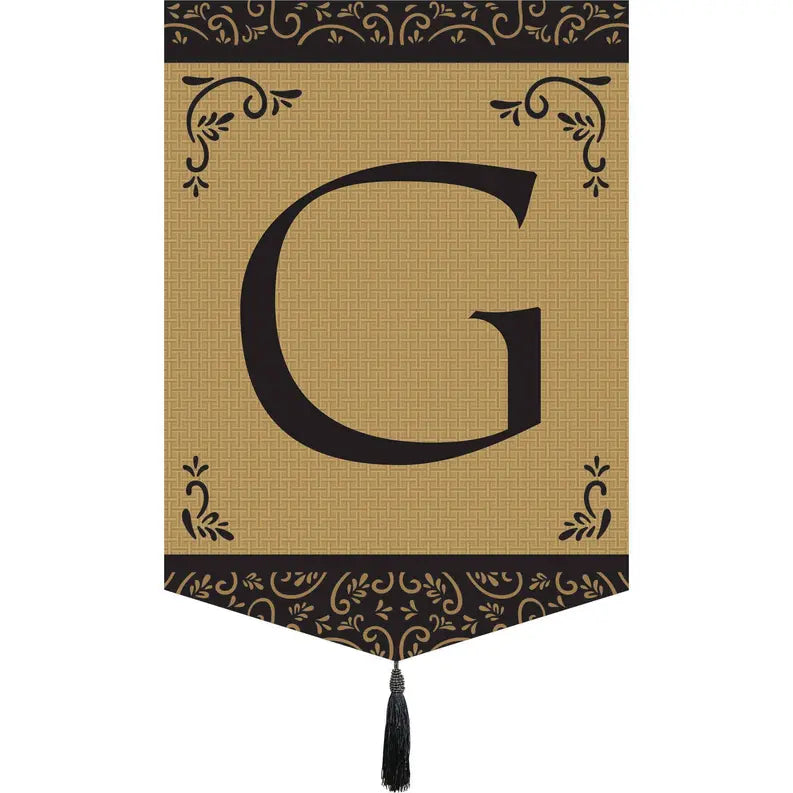 Garden Monogram Tassel Burlap Flag Dicksons Inc