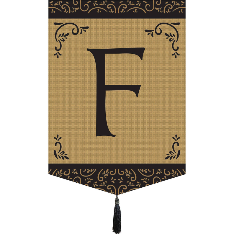 Garden Monogramtassel Burlap Flag Dicksons Inc