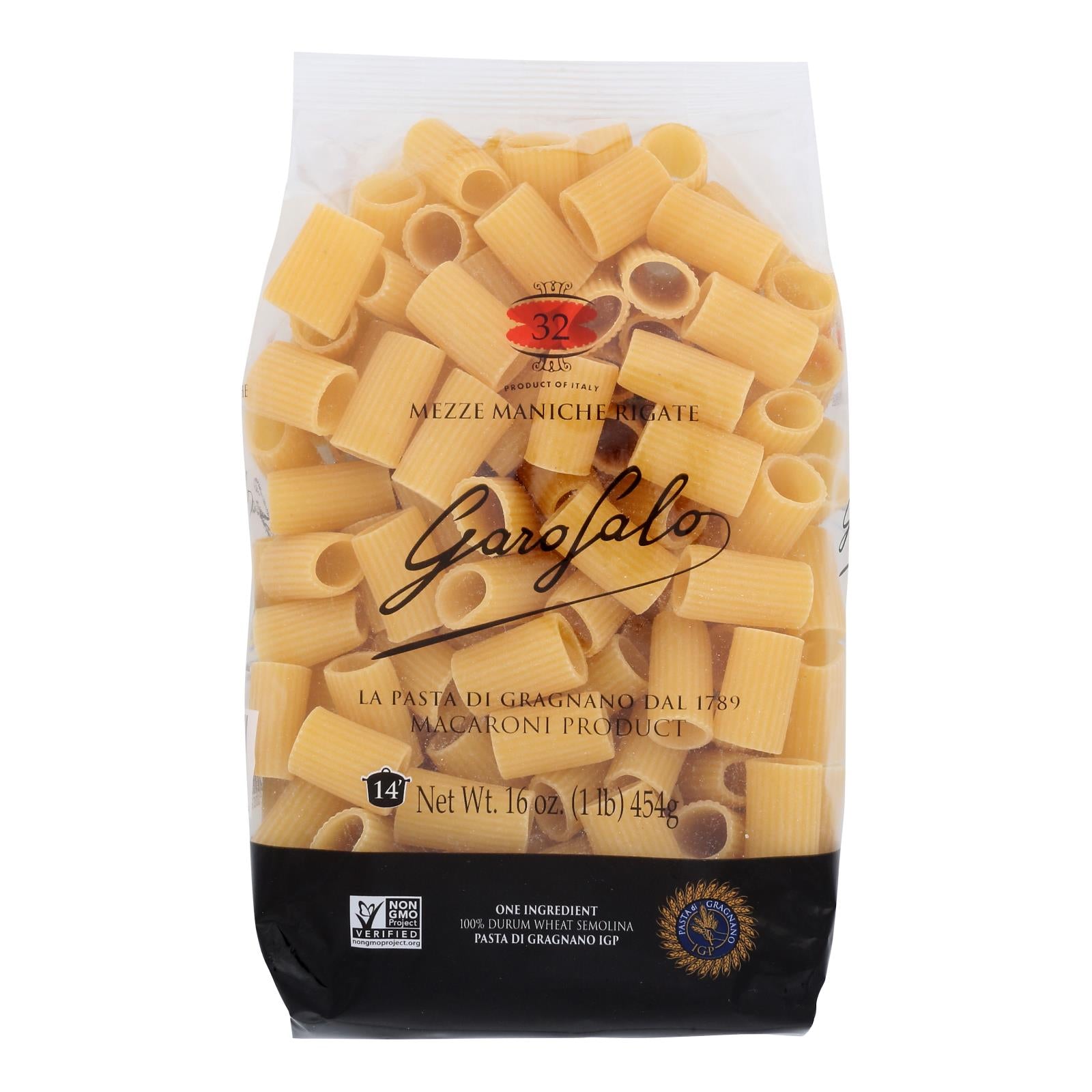 Garofalo - Pasta Mezze Maniche Rigat - Case Of 12 - 16 Oz - GreatEagleInc