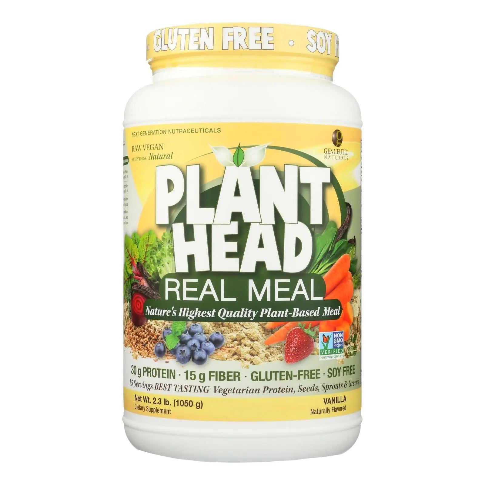 Genceutic Naturals Plant Head Real Meal - Vanilla - 2.3 Lb Genceutic Naturals